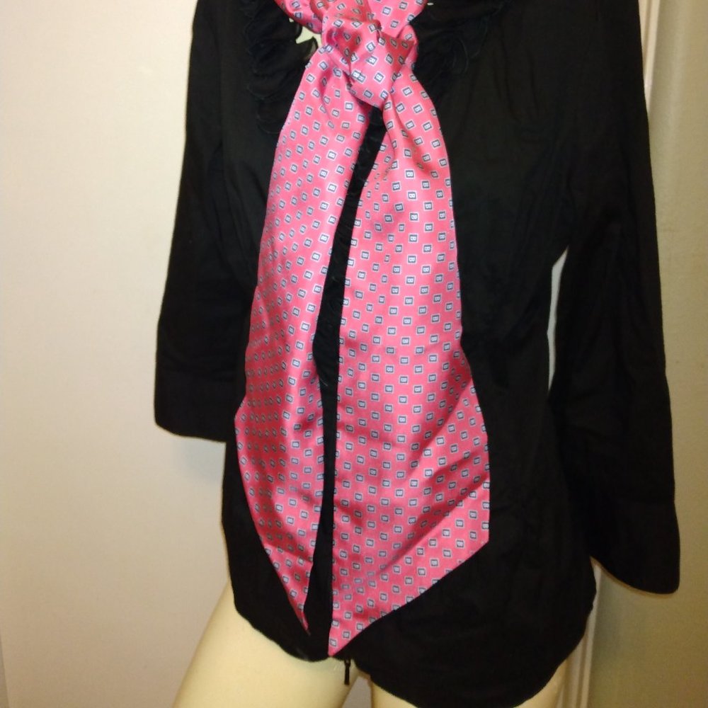 ❤️VINEYARD VINES PINK ASCOT Tie Wrap Scarf B Logo Custom Collection